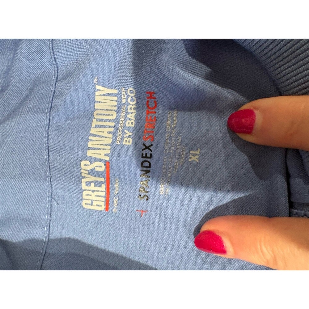 Grey's Anatomy by Barco Womens Scrub Warm-Up Jacket XL Light Blue Full Zip - Picture 10 of 10